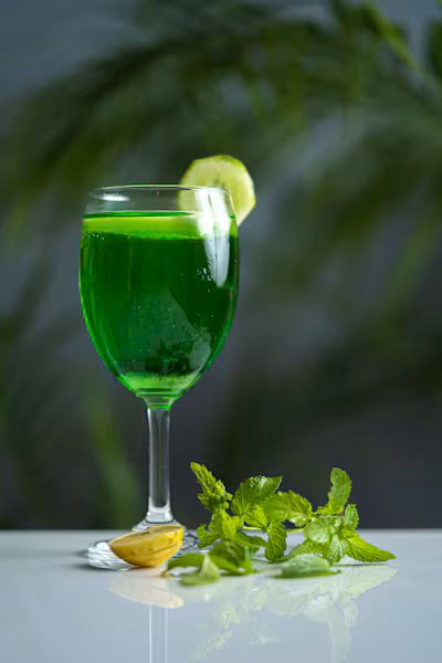 Mint lemonade in a glass