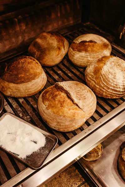Rye loaves straight from the oven